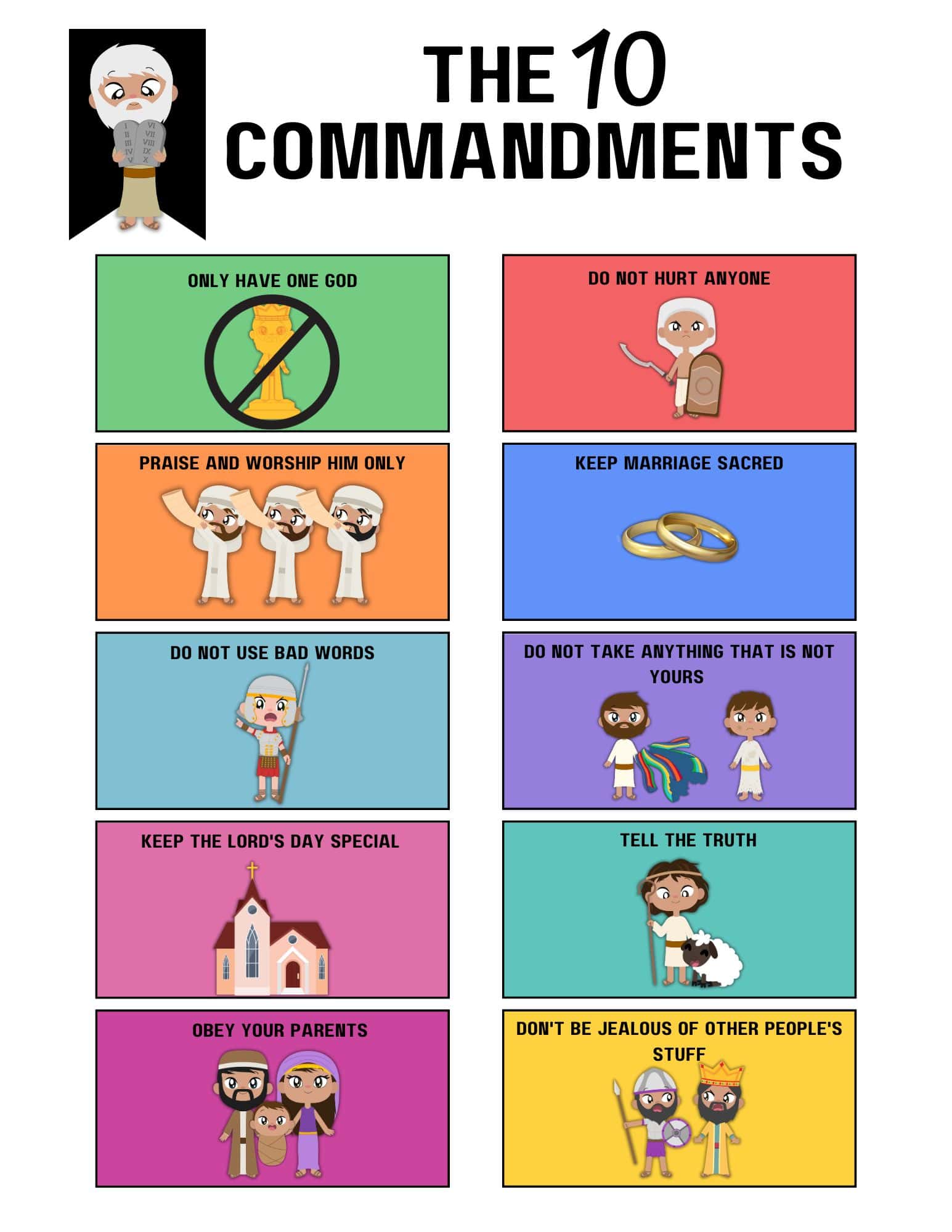 10 Commandments For Kids Printable 10 Commandments For Kids Printable