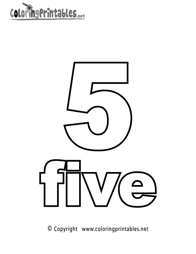Printable Number Five Printable Number Five