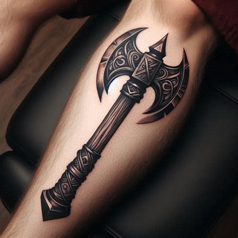 Viking Battle Axe Tattoo Design